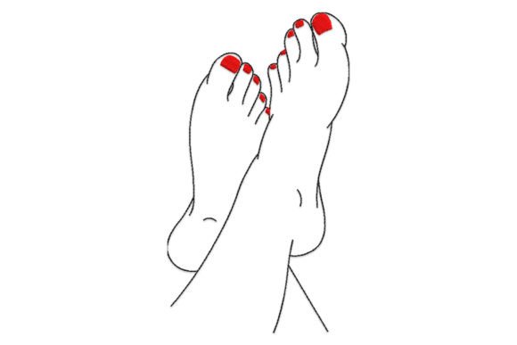 Review: Woman Feet with Red Pedicure Embroidery Design